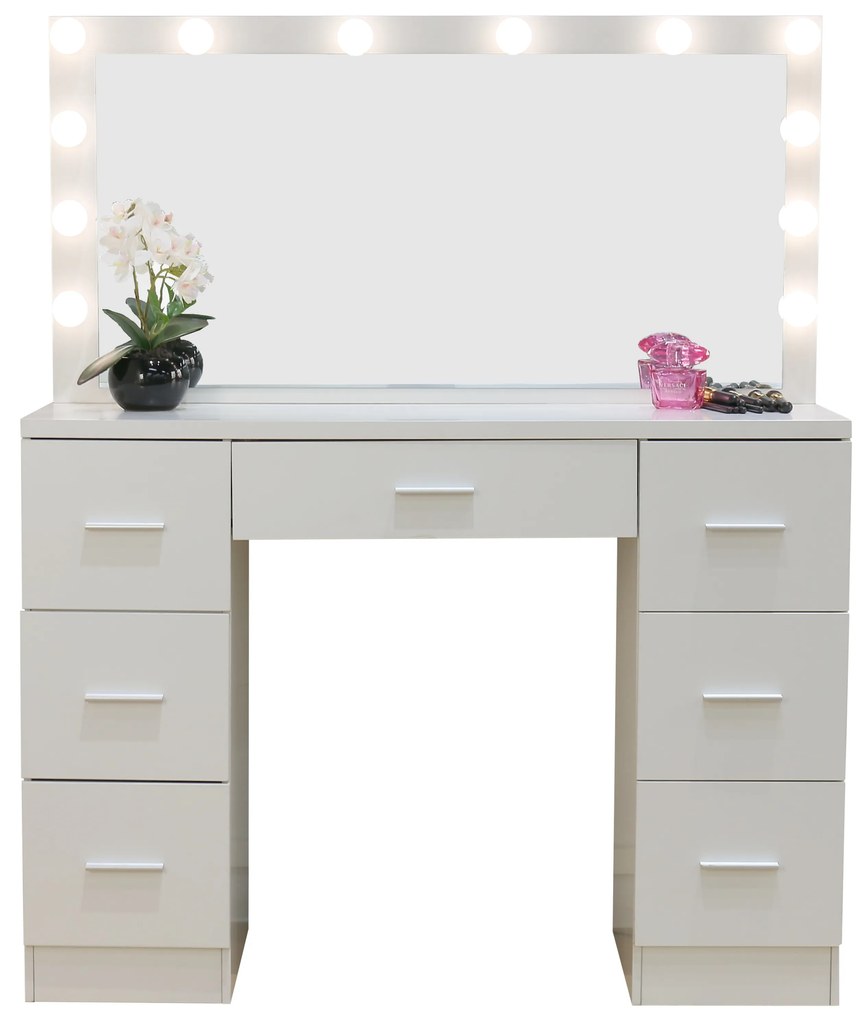 JAKS Măsuță de toaletă hollywood Deluxe cu iluminare LED albă
