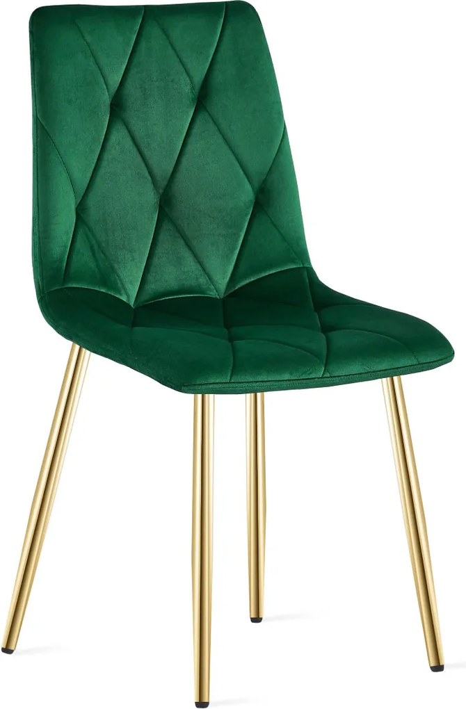 Verde scaun bucatarie LIBRA din catifea cu picioare aurii
