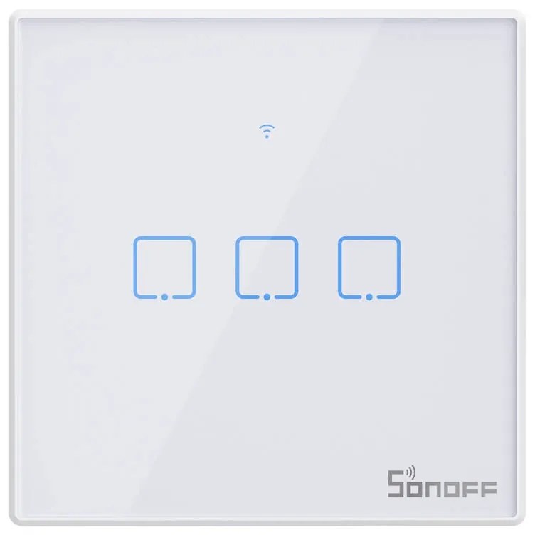 Intrerupator Smart WiFi + RF 433MHz Sonoff T2 EU TX (3 canale)