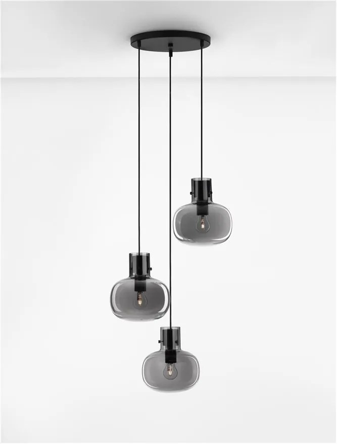 Lustra cu 3 pendule design modern CINZIA fumuriu