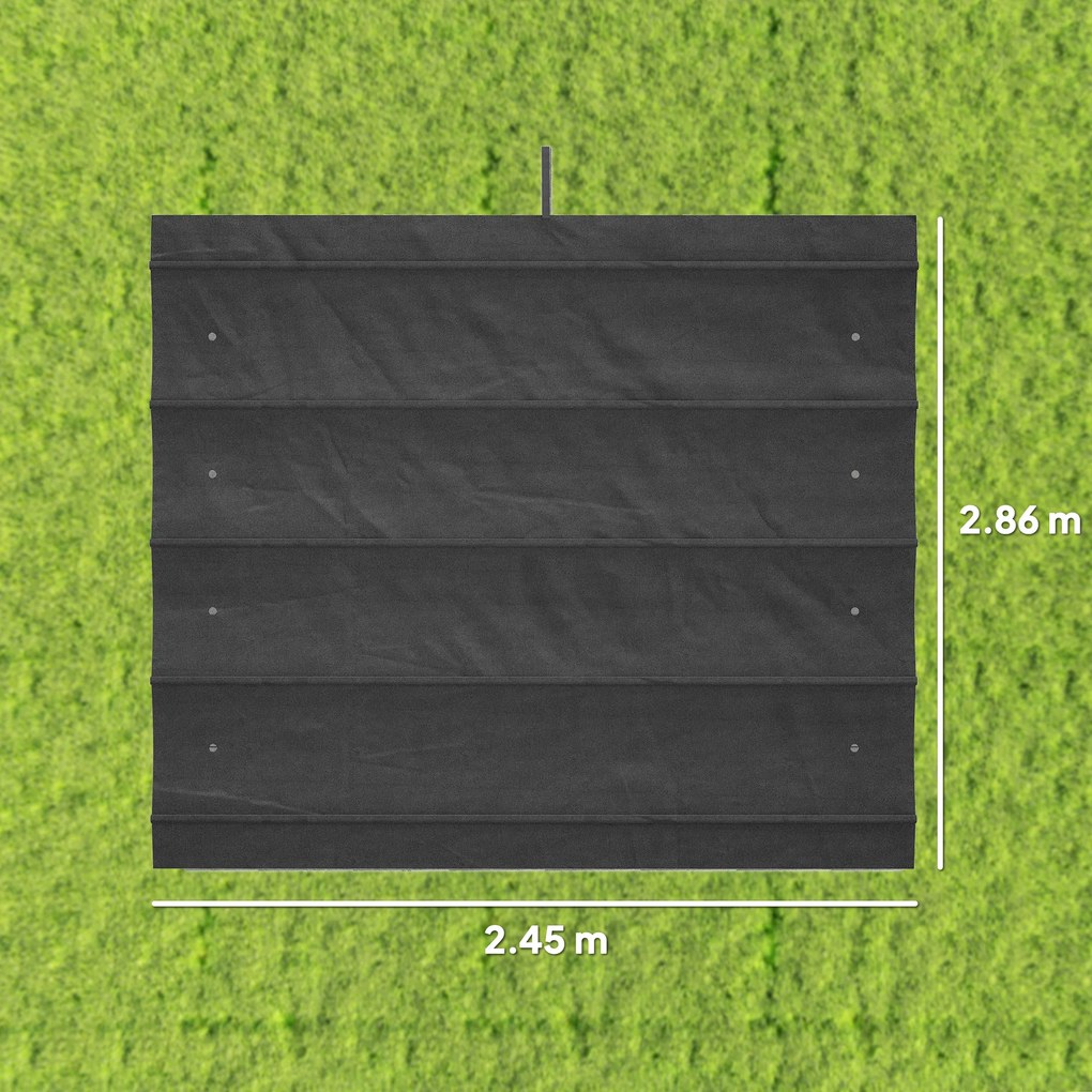 Outsunny Copertină Retractabilă UV30+ pentru Pergolă 3x2.15m Protecție Solară Gri Închis | Aosom Romania