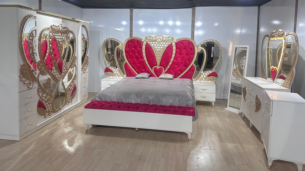 Dormitor complet Royal rosu  saltea inclusa 180x200cm