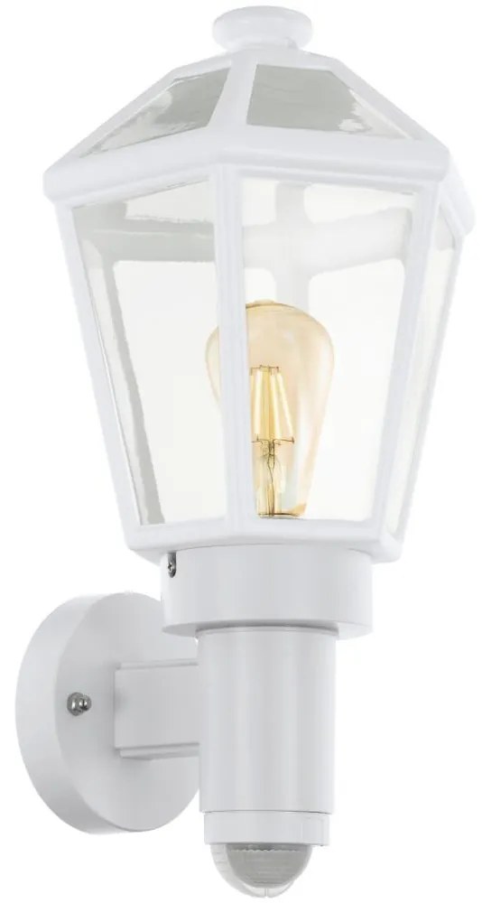 Eglo 79288 - Aplica de exterior MONSELICE cu senzor, 1xE27, 28W, 230V, IP44, alb