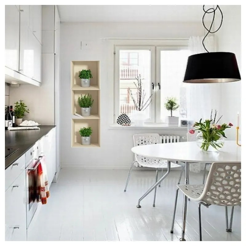 Set 3 autocolante cu efect 3D Ambiance Herbs in Pot