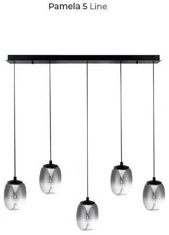 Lustra LED suspendata design modern PAMELA 5 LINE fumuriu