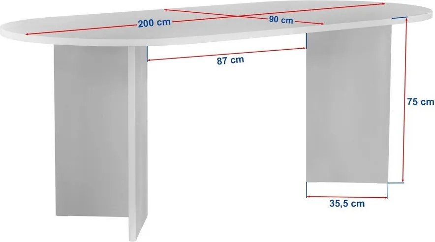 Masă de dining cu aspect de lemn de pin 90x200 cm Sabella – Kalune Design