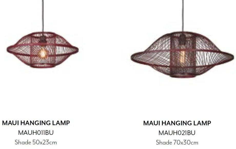 Lustra/Pendul Eco, Bambus, Maui visiniu, S