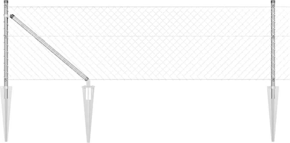vidaXL Stâlp de gard. Argintiu 10 x 0,4 m (mesh 40 x 40 mm) Oțel