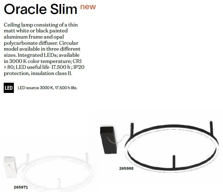 Lustra LED design modern geometric ORACLE SLIM PL D070 ROUND 3000K ON-OFF BK