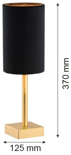 Lampă de masă ABRUZZO 1xE14/7W/230V alamă/neagră Argon 8031