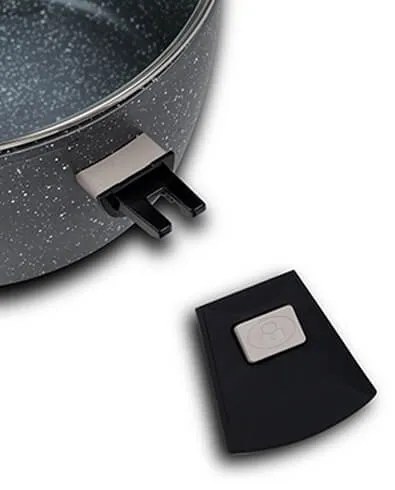 Oala cu capac 24 cm din aluminiu cu maner detasabil si invelis stone antiaderent Gaia NAVA NV 230 025