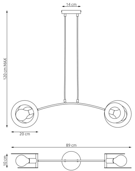 Lustră pe cablu EUFORIA 2xE27/15W/230V negru