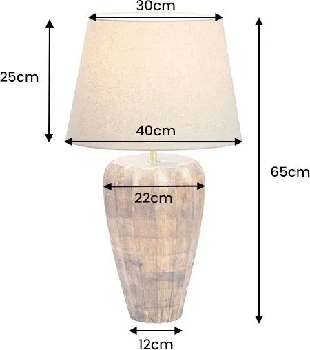 Veioza din lemn de mango PURE NATURE 65cm