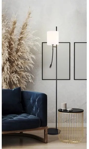 Lampadar LED TOKYO 1xE27/40W/230V + LED/3W negru/alb
