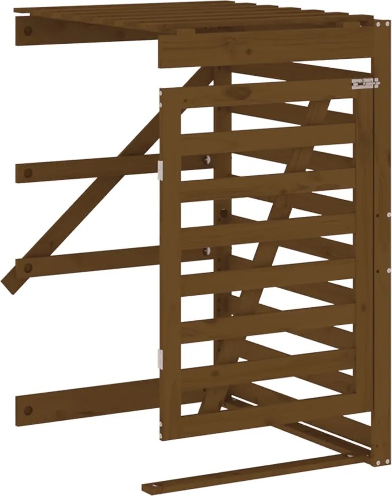 vidaXL Extensie depozitare pubelă de gunoi, maro miere, lemn masiv pin