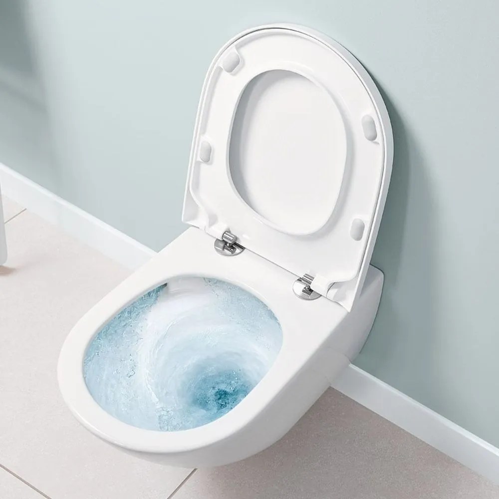 Vas Wc suspendat rimless, Subway 3.0, cu Twist Flush, alb, cu capac soft close si quick release, Villeroy  Boch