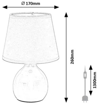 Rabalux 74076 - Lampă de masă INGRID 1xE14/40W/230V bej