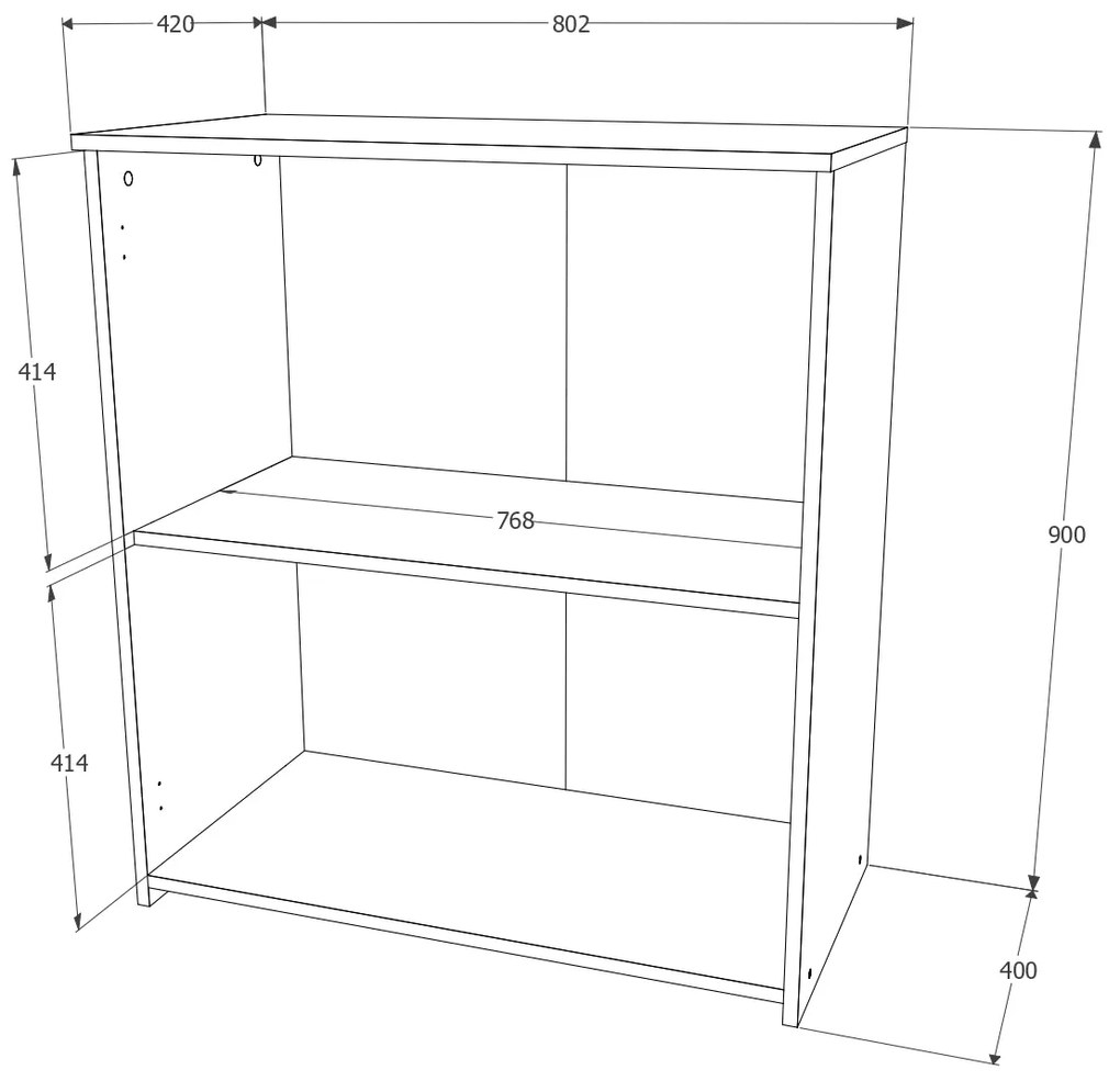 Comoda haaus Creta, 2 Usi, Wenge, 80 x 42 x 90 cm