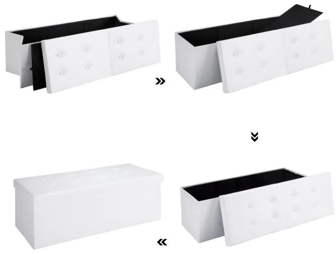 Deuba Cutie depozitare cu capac rabatabil 76x38x38 cm - alba