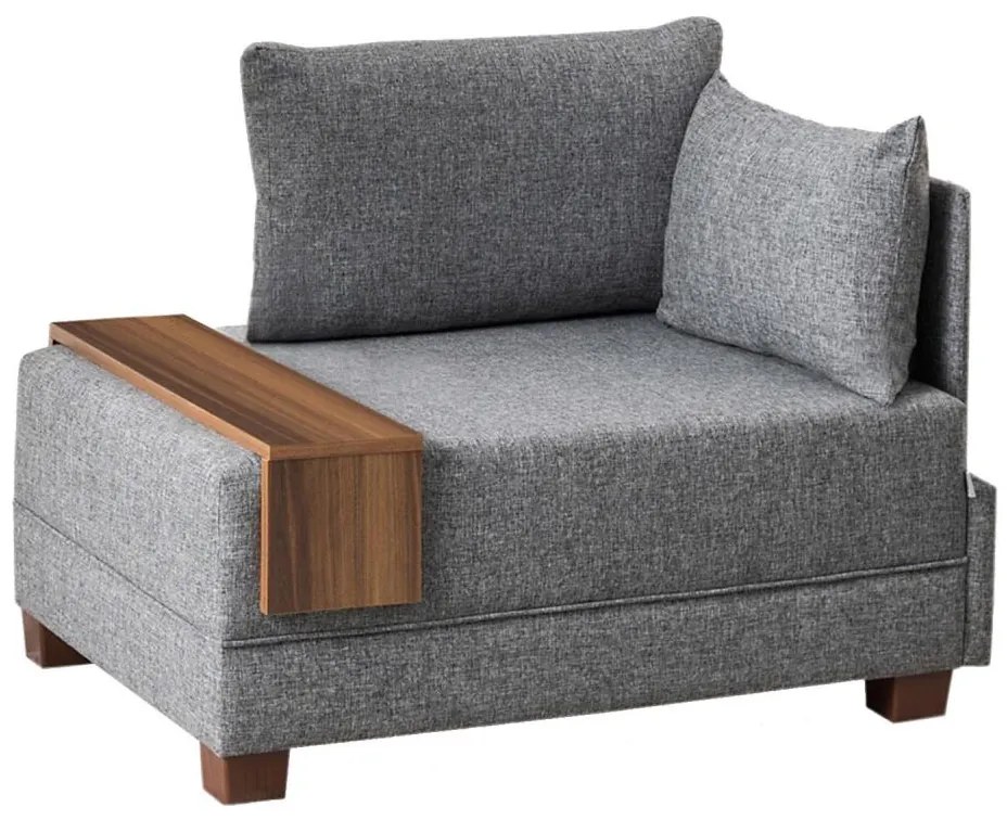 Fotoliu de colț TULA, gri, orientare dreaptă