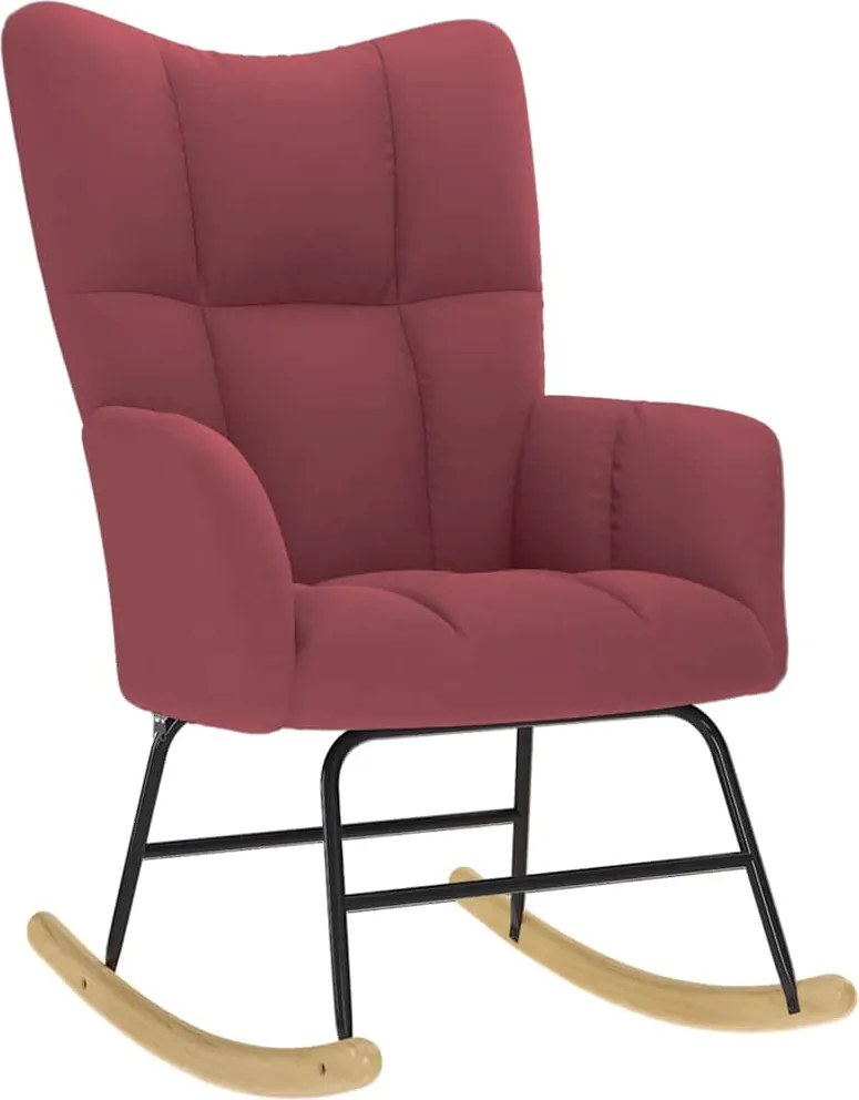 vidaXL Scaun balansoar, roșu vin, material textil
