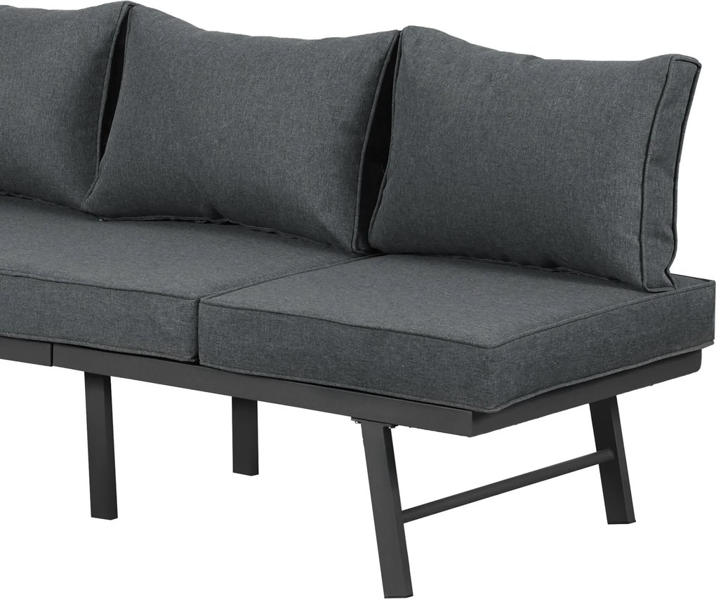 Set mobilier de grădină pentru 5-6 persoane, Gri | Aosom Romania