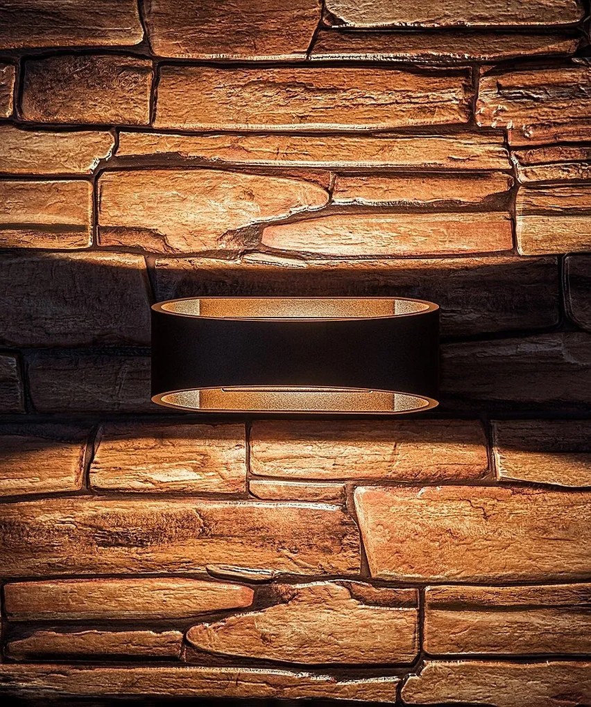 Aplica LED perete exterior IP54 Gerla maro