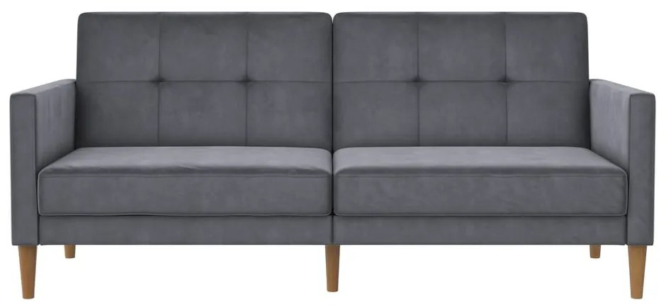 Canapea gri extensibilă cu tapițerie din catifea 207 cm Lilly – Støraa