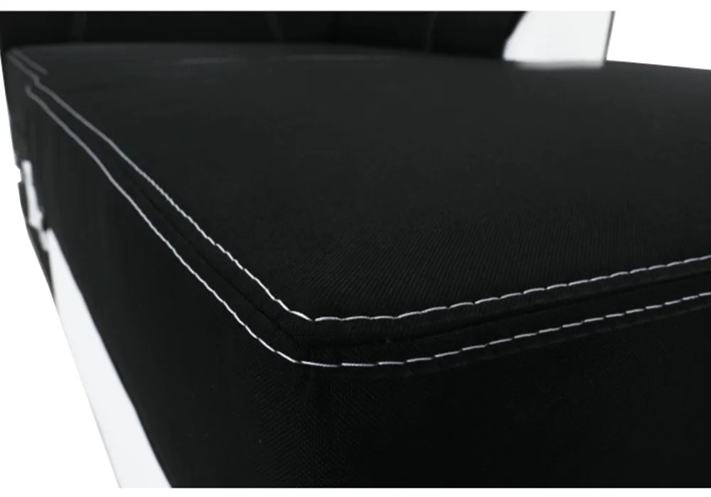 Colţar, piele ecologică albă/material textil negru, model dreapta, MARUTI