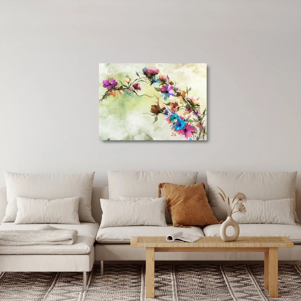 Tablou pe sticlă - Pictua cu flori (70x50 cm)