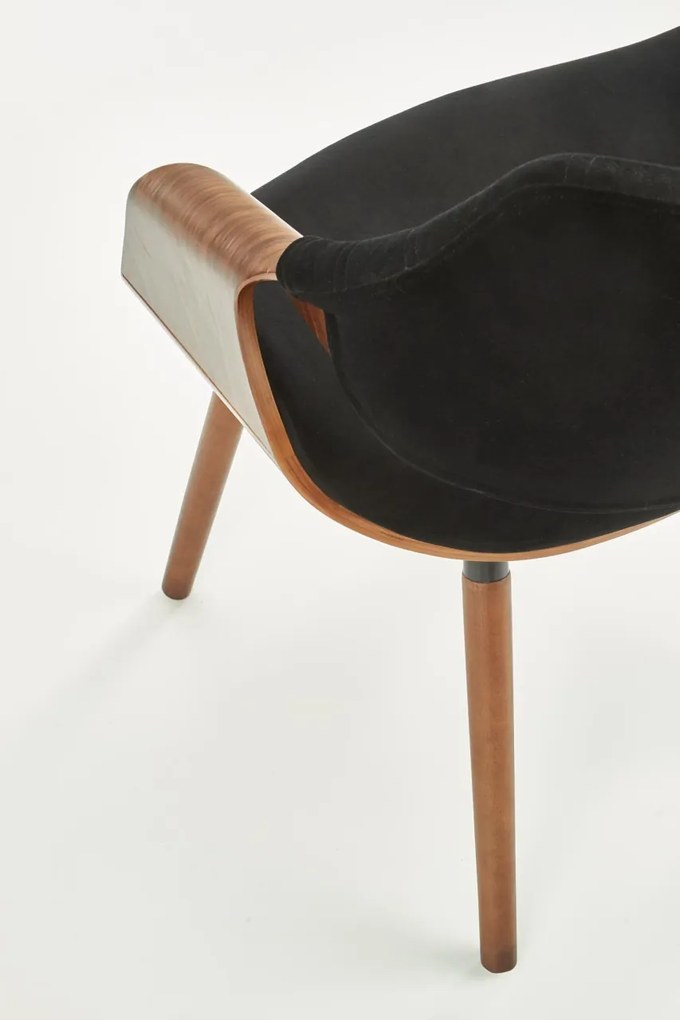 Scaun K396 material catifea negru nuc