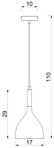 Lustră pe cablu NOAK 1xE27/15W/230V alamă/auriu