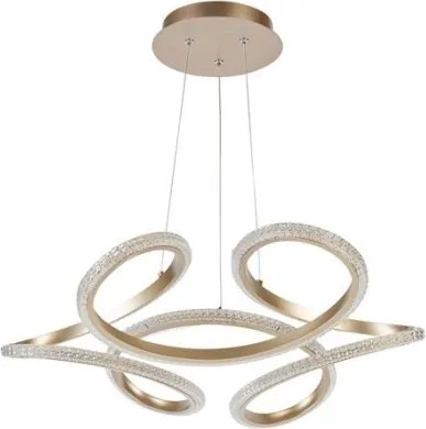 Lustră suspendată LED dimmabilă DOODLE, 40W/230V, finisaj alamă - Searchlight 66110CP