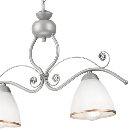 Lustră pe lanț RETRO 2xE27/60W/230V argintiu