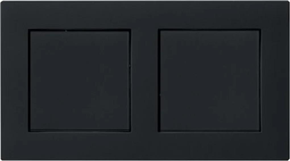 Două întrerupătoare simple GIRA E2 flat cu ramă dublă negru mat