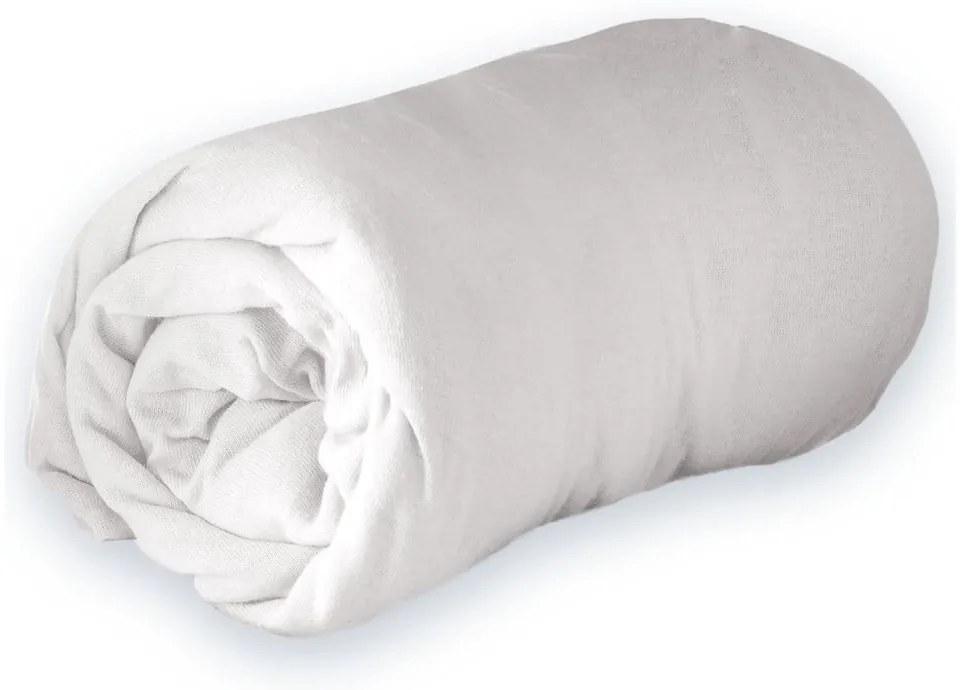 Cearceaf alb din jerseu cu elastic 90x190 cm Jersy – douceur d'intérieur