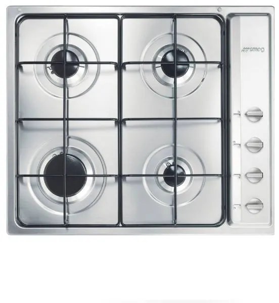 Plita incorporabila pe gaz SmegSelezione Aesthetic S64S, 60 cm, inox