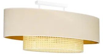 Lustră aplicată Duolla DOUBLE OVAL RATTAN 2xE27/15W/230V crem/ratan