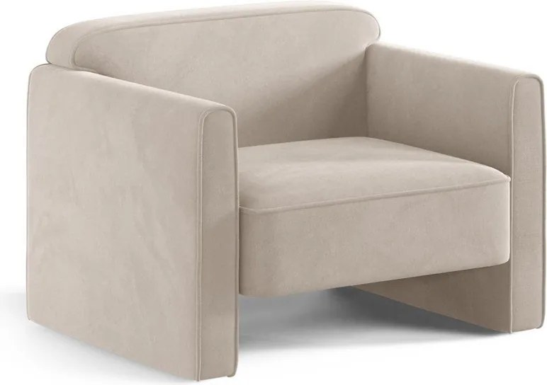 Fotoliu bej cu tapițerie din catifea Abby – Micadoni