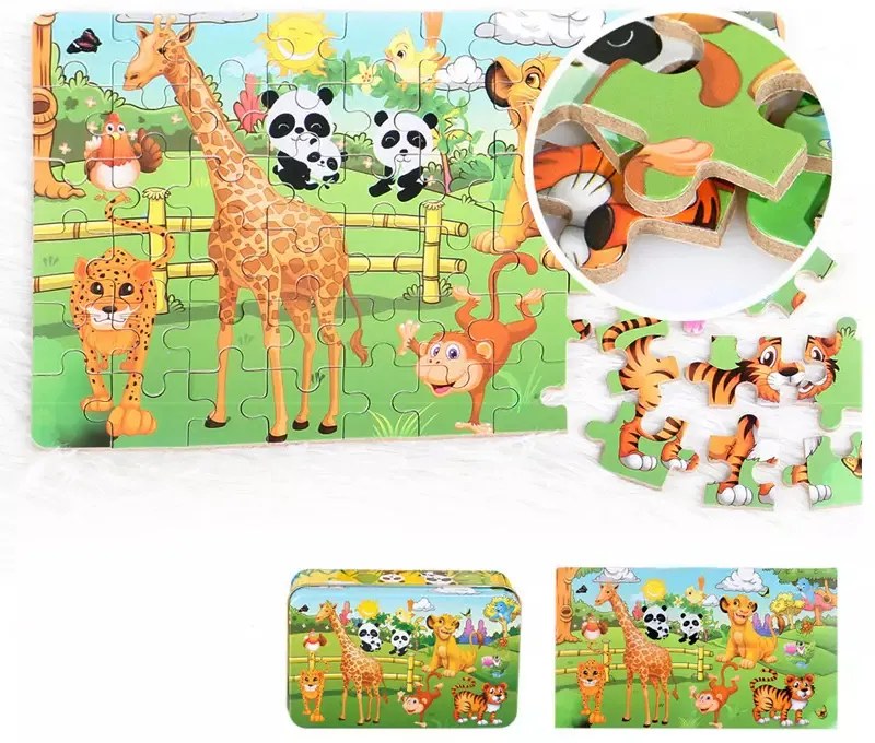 Puzzle din lemn - Rățuște 60buc