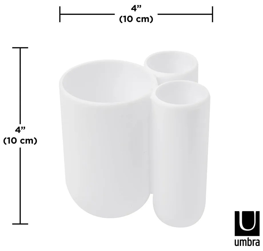 Suport pentru periuța de dinți alb din plastic Touch – Umbra