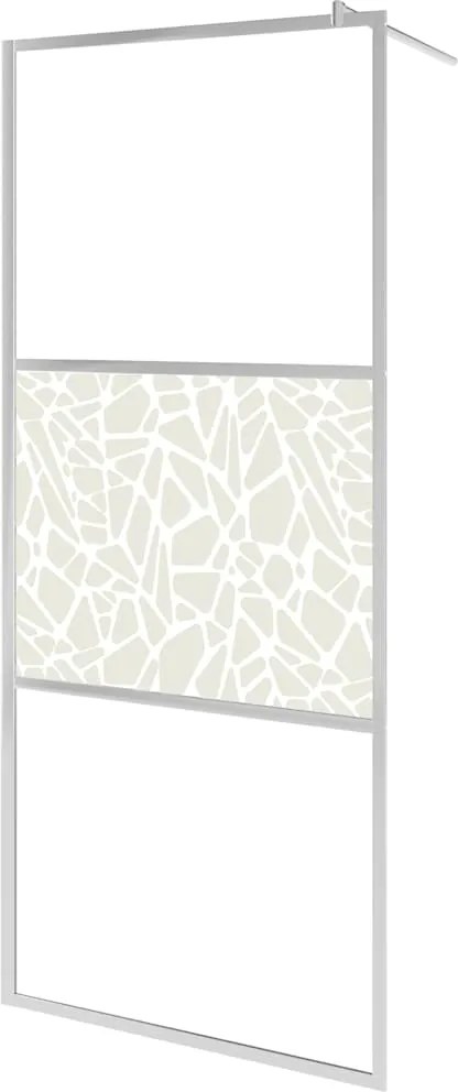 vidaXL Paravan de duș walk-in, 100 x 195 cm, sticlă ESG, model piatră