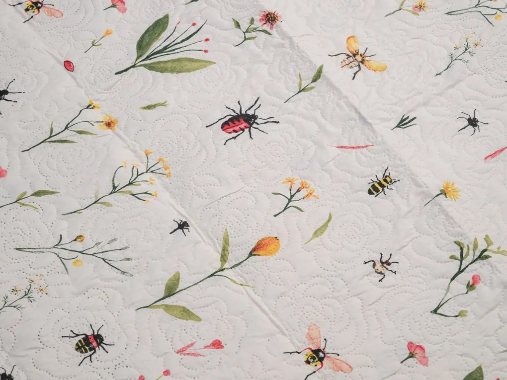 Cuvertura de pat INSECTA, crem Dimensiune: 170 x 210 cm