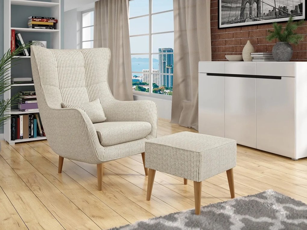Fotoliu cu suport Flerance (Bej) . Promo -17%. 1103797