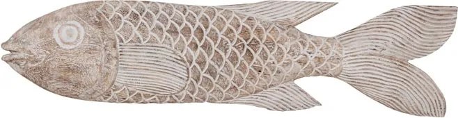 Decoratiune de perete in forma de peste din lemn de Paulownia L140cm