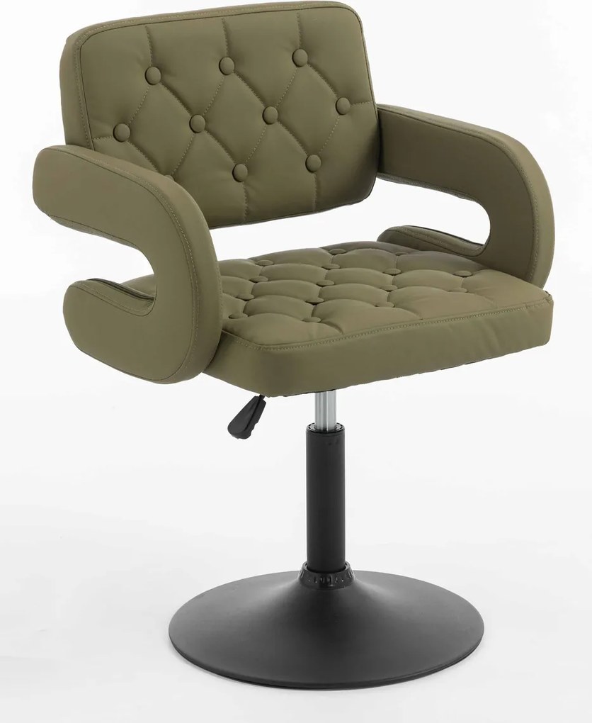 HR8403N Scaun Khaki Piele Ecologica Premium Soft cu Bază Neagră