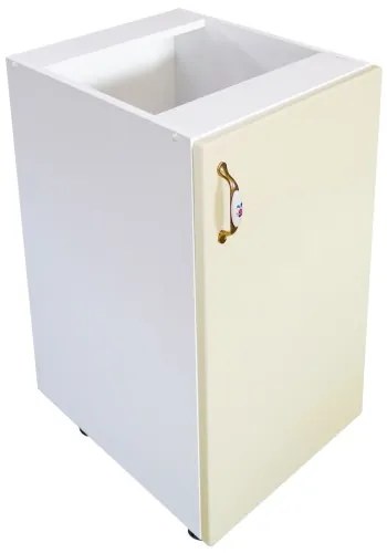 Corp inferior cu 1 usa Zebra, Alb/MDF Vanilie, fara blat, 40 x 82 x 50 cm