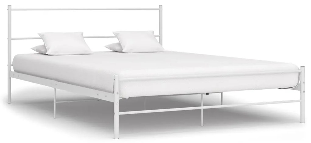 284695 vidaXL Cadru de pat, alb, 140 x 200 cm, metal