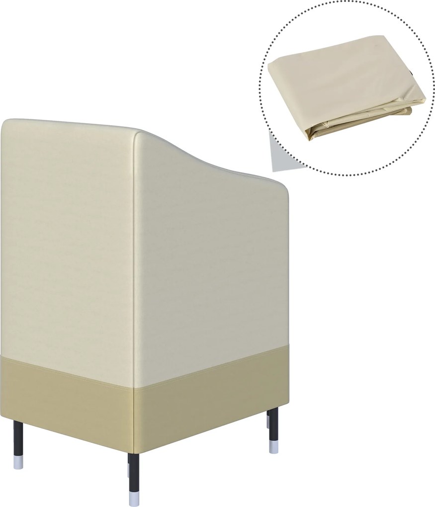 Outsunny Husă de protecție pentru scaune de grădină stivuibile prelată impermeabilă 90L x 70l x 115H cm Oxford înaltă densitate 600D Bej, Cafea | Aosom Romania