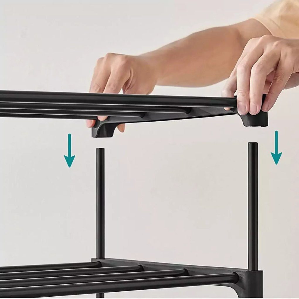 Raft pentru pantofi metalic SHOEN 92x30x54 cm negru